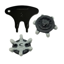 Golfschuh-Spikes, 20 Stück Spikes, Ersatz mit 1 Stück Golfschuh-Stollen-Schraubenschlüssel, einfache Installation (schwarz grau) LONGKUN