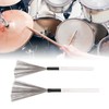 Drum Brush Steel Wire Maple Wooden Handle Percussion Tool Instrument