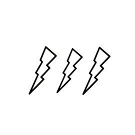 Oottati Small Cute Temporary Tattoo Sticker Set of 2 - Minimalist Geometric Lightning Simple Totem Symbols Designs for Hand Neck Face Wrist Finger, Waterproof Fake Body Art