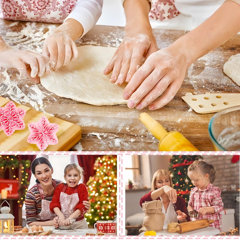 BESEK Christmas Cookie Cutters: 9 pcs Winter Snowflake Cookie Cutters