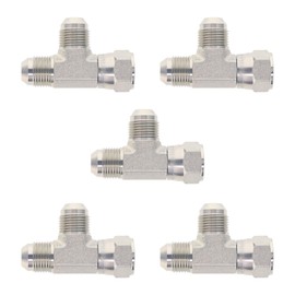 HYDRAULICS DIRECT | 6602-08-08-08-PK05 | Run Tee 1/2" JIC (3/4"-16 thread) Male x 1/2" JIC (3/4"-16 thread) Female Swivel x 1/2" JIC Male | Swivel Hydraulic T Fitting