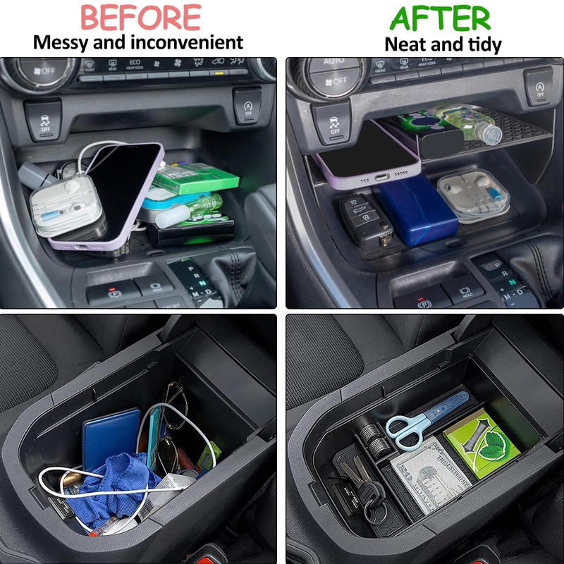 JDMCAR Upgraded Center Console Organizer Compatible with Toyota RAV4 2025
