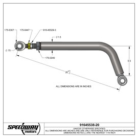 5.5 Bend Lightweight Chromoly Adjustable Panhard Bar, 20 Inch