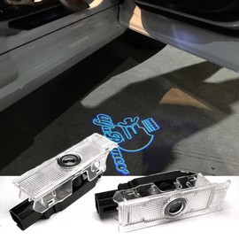 No Fade Door Lights Logo Projection Welcome Puddle Light LED Ghost Projector Light Car 3D Shadow Lights Compatible with Alfa Romeo Giulia Stelvio Tonale Mito Giulietta 159 Accessories (Line Ice Blue)