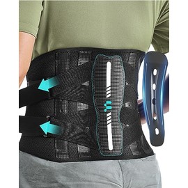 Fitomo Faja Lumbar Hombre Mujer con Soporte Ergonómico y Férulas de Fibra de Carbono, Tejido de Malla Ultra Fino, Faja Lumbar para Dolor Espalda,...  