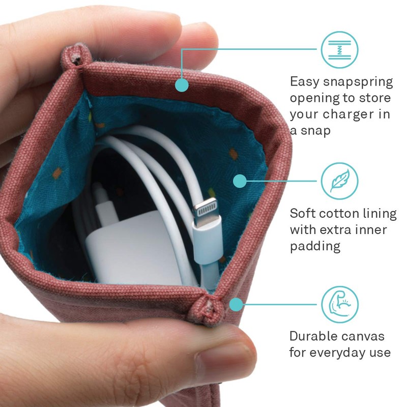 UT Wire Pocket Snap & Store Mobile Charger Case Pouch,