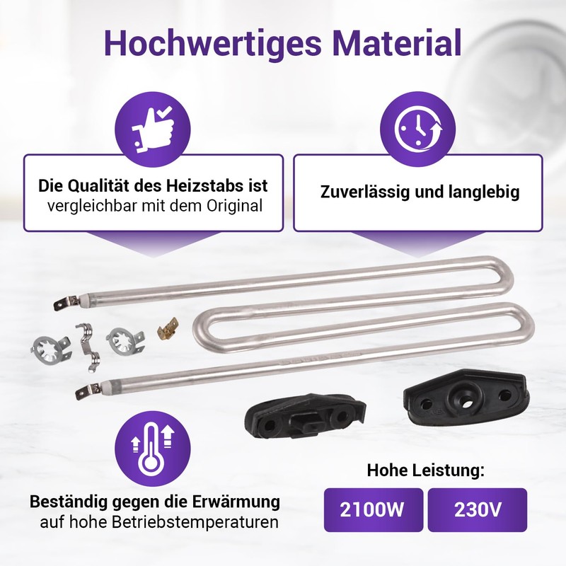 Viоks.pro Heating Rod 2100 W 230 V Replacement for Miеle