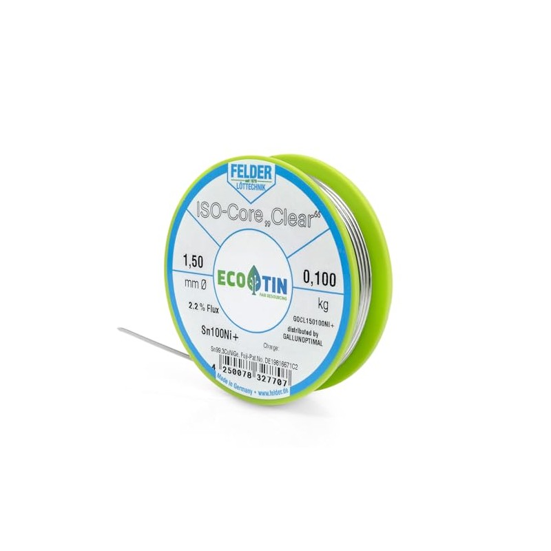 by Felder Soldering Wire Sn100Ni+ for General Electronic Applications, 1.5