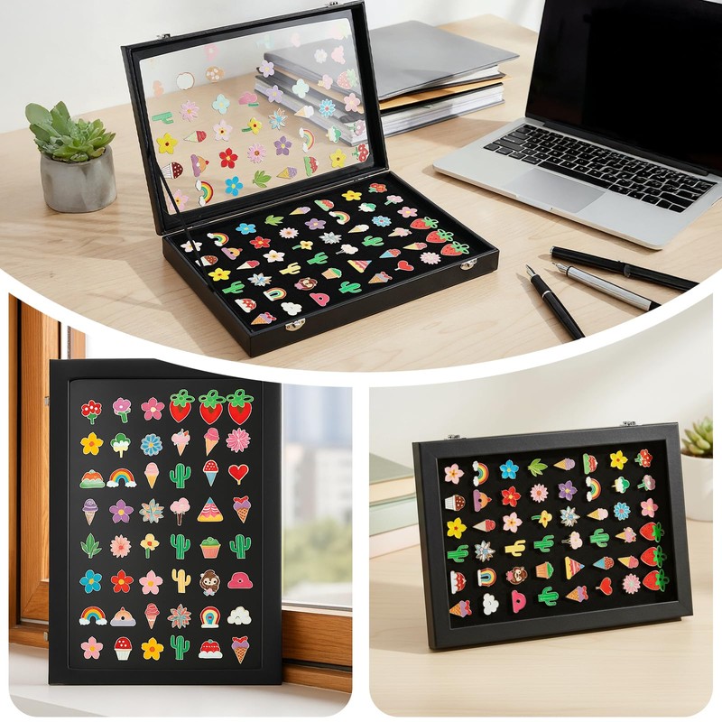 JOUTYFOR Enamel Pin Display Case, 13.8" X 9.4" Pin Collection