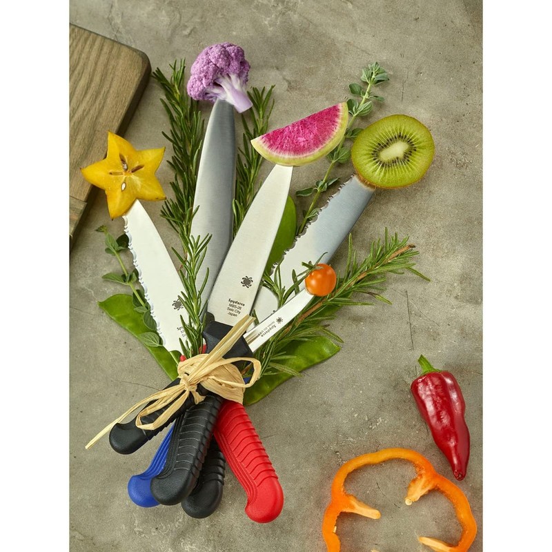 Spyderco Lightweight Kitchen Utility Knife with 4.5" MBS-26 Stainless Steel