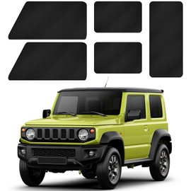 ZATOOTO CT106-BK Car Curtains, For Suzuki Jimny & Sierra JB64/JB74, Magnet, Car Sleepover Curtain, Light Blocking, For Front / Rear / Both Sides Back Doors, Set of 5, Black