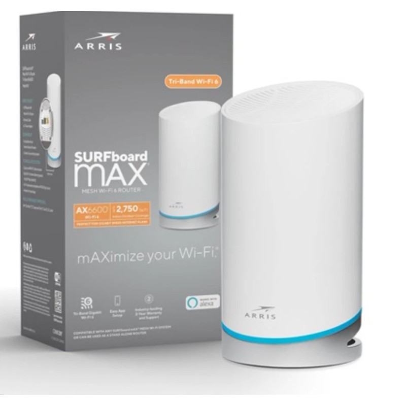 ARRIS Surfboard mAX W21 Tri-Band Mesh Ready Wi-Fi 6 Router,