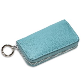 Negs-S Women's Men's Smart Key Case, Card Key Case, Compatible with Smart Keys, Car, Leather, aqua blue