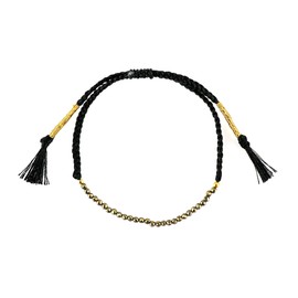 Thecraftman Natural Beads Braided Bracelet, Energy Crystals, Birthday, Gift for Her, Resizable Hand Braid Rope Thread Protection Bracelet for Men, Women, Gemstone Jewelry 7 inch (Pyrite)