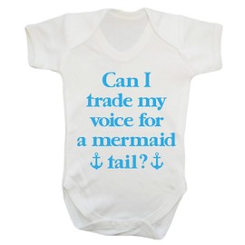 Can I Trade My Voice for a Mermaid Tail? Baby Vest Bodysuit Babygrow Boys Girls Unisex White