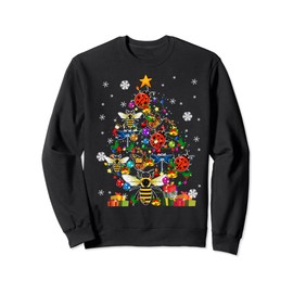 Xmas Tree Insects Animal Butterfly Lady Bug Bee Dragonfly Sweatshirt