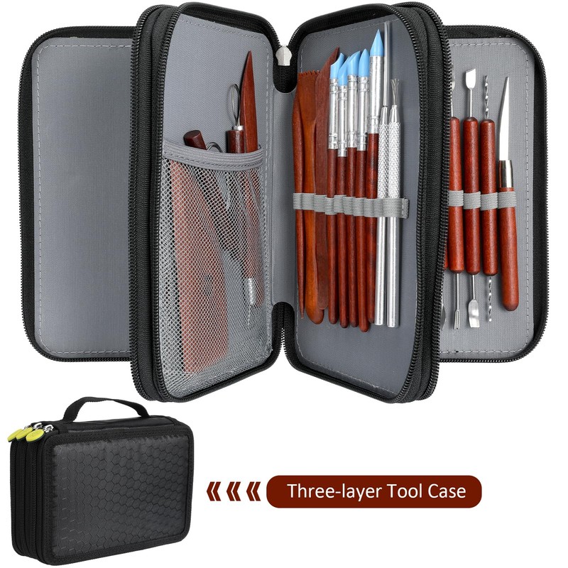 Blisstime 42pcs Pottery Tools, Clay Tools, Sculpting Tools, Pottery Kit,