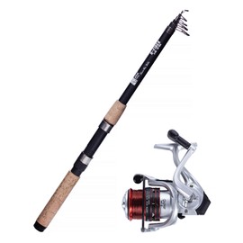 Zite Fishing Fishing Set Allround Carp Eel Telescopic Rod 270 cm 30-80 g + Fishing Reel with 2 Aluminium Spools Spool with Line