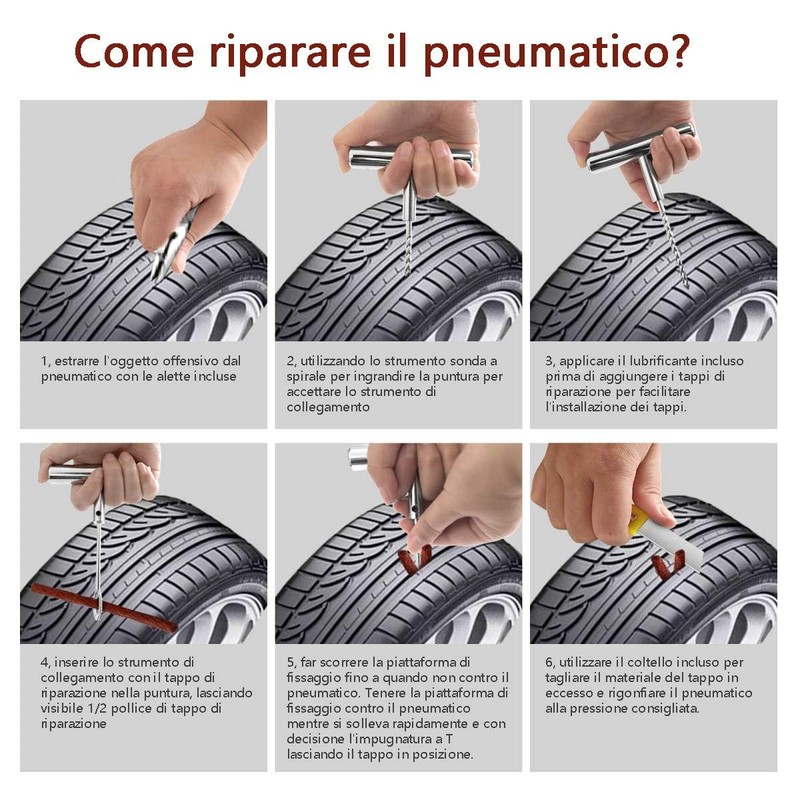 QUNNIE 32 Piece Tyre Repair Kit, Car Puncture Repair Tool