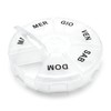 Weekly Round Pill Box 8.5cm with Large Italian Writing -