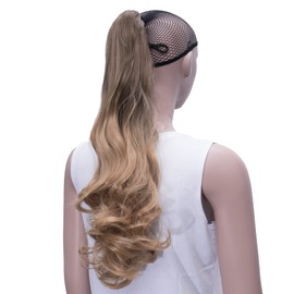 IMISSU Curly Ombre Color Claw Ponytail Hair Extensions Pony Tail Clip in Hairpiece (Ombre Light Copper)