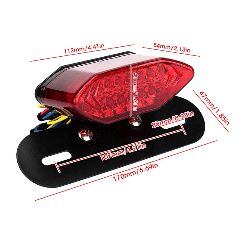 Universal Vintage Motorcycle LED Tail Light Turn Signal Lamp Taillight