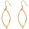 Stainless Steel Rhombic Wave Shaped Simple Plain Dangle Earrings (Gold)