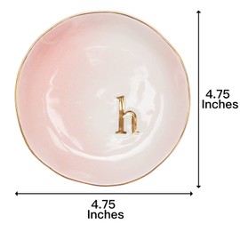 COLLECTIVE HOME - Ceramic Jewelry Tray, Decorative Trinket Dish for Rings Earrings Necklaces Bracelet Watch Keys, Birthday Mother's Day Christmas Gift for Women, 4.75", Colored Surface (H)