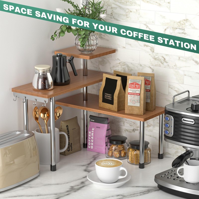 ZHWS Bathroom Counter Organizer Corner Countertop Shelf Adjustable 3 Tier