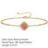 18K Gold Plated Lucky Clover Red Sunstone Crystal Adjustable Bracelet
