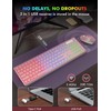 Wireless Keyboard and Mouse Combo - RGB Backlit, Rechargeable &
