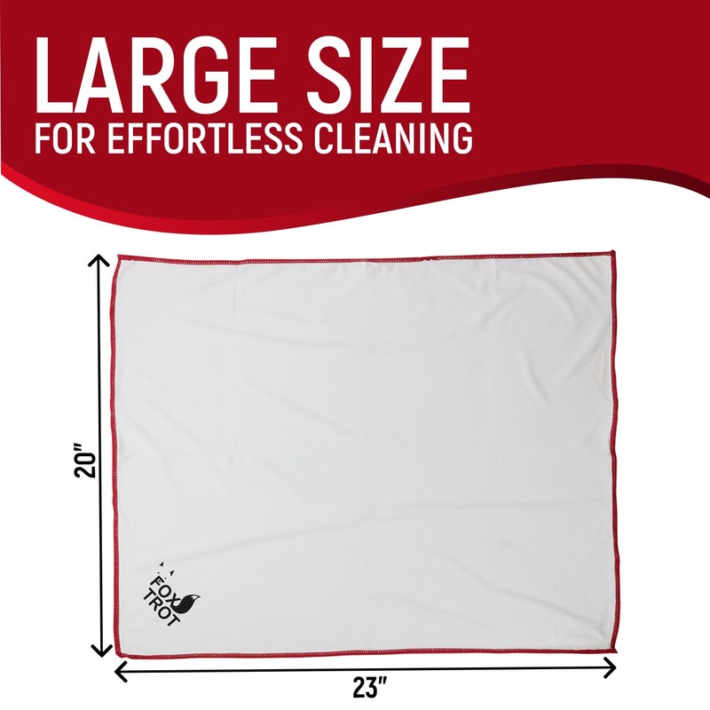 Fox Trot Large Microfiber Polishing Cloths (4 Pack White |