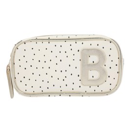 Depesche TOPModel 10861-3 Cosmetic Bag White Decorated with Golden Letter B Approx. 19 x 10 x 5.5 cm Large for Storage of Make-Up and Cosmetics