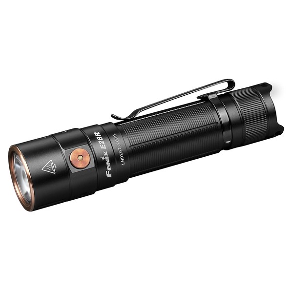 FENIX E28R Light, Black, 4.3 inches (109 mm), EDC Flashlight, SST40 LED, Brightness, Up to 1500 Lumens, Rechargeable