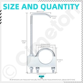 Cimeton 1PCS Exhaust Clamp with Hanger 2.25" Exhaust System Hangers Pipes Exhaust Hanger for Most Car Truck Exhaust System
