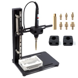 NovelLife Vertical Heat Set Insert Tool Pressing Machine with 60W Soldering Iron M2-M8 Tip Adapter Hot Melt Brass Knurled Nuts Threaded Embedded Insertion for 3D Printed Parts