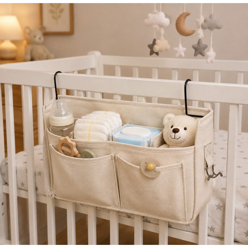 Bedside Storage Caddy for Bunk Beds & Baby Cribs –