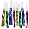 Fringed Squawker Blowouts (8ct) - Assorted Colors Plastic & Foil