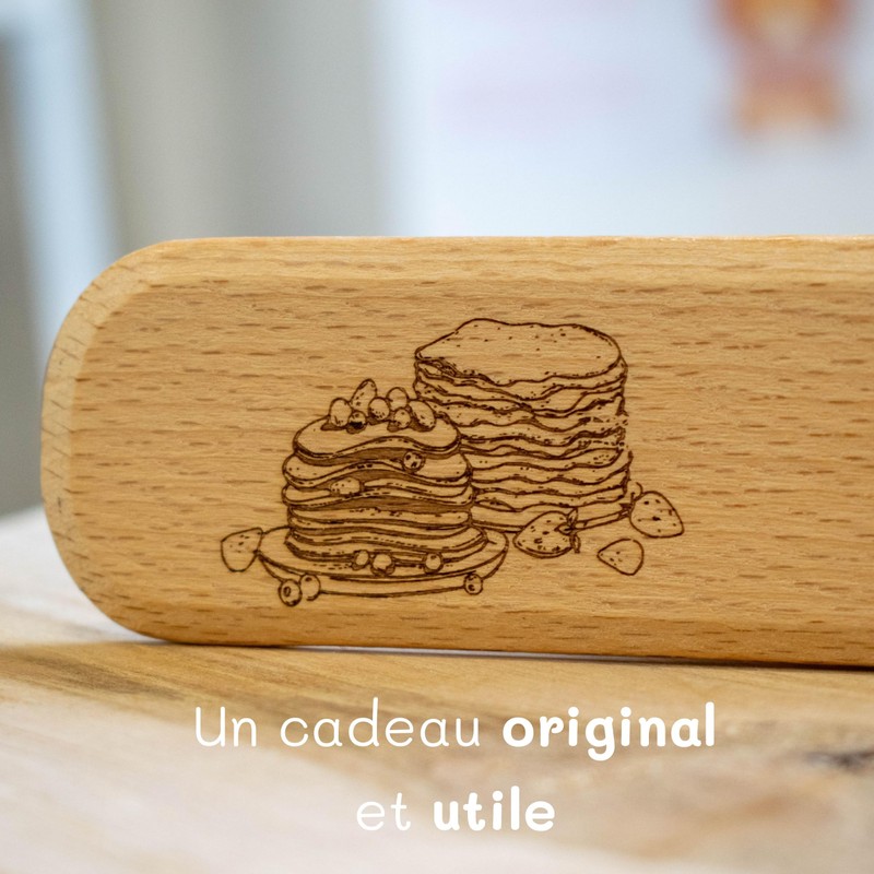 ERNESTINE - Wooden Crepe Spatula - Gift Idea Godfather Godmother