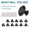 ZONBANG 12PCS Cabinet Dresser Drawer Knobs, Black Kitchen Cabinet Knobs,