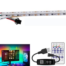 Cleiscry - Kit de tira LED USB 1903, 1 m 5 V 1903, Bluetooth, aplicación de control de RF Dreamcolor, cinta flexible de diodo para TV, luz de fondo