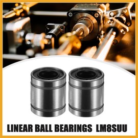 Partuto LM8SUU 8x15x17mm Linear Ball Bearings Silver Tone - 10 Pcs Replacement