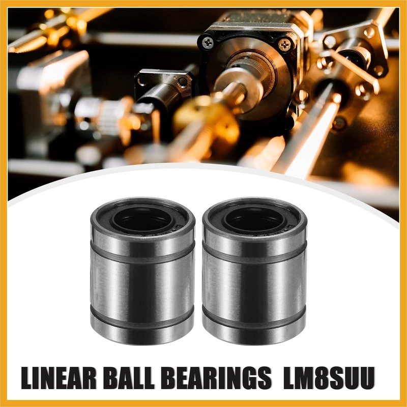 Partuto LM8SUU 8x15x17mm Linear Ball Bearings Silver Tone - 10