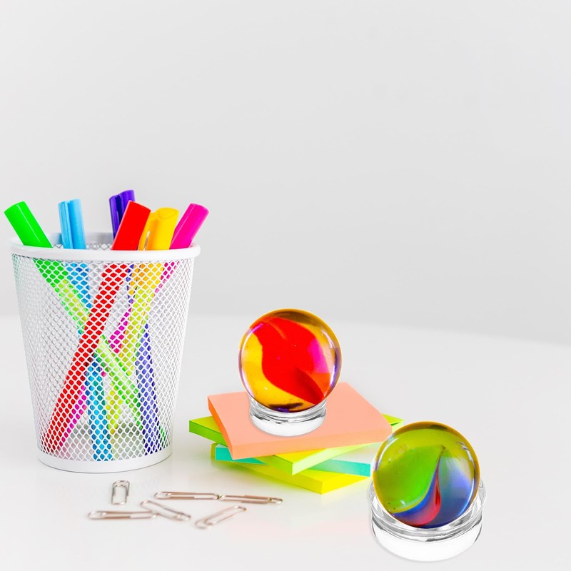 PATIKIL 1.2" Round Baseball Stand, 9 Acrylic Ball Holder, Crystal