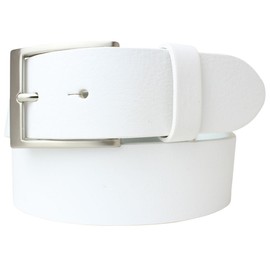 BELTINGER Jeans Belt Made of Full Cowhide Leather 4 cm | High-Quality Leather Belt for Men 40 mm | Men's Belt Made in Italy, White, silver
