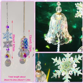 YeahBoom Christmas Suncatcher Crystal Window, Crystal Pendant Decoration, Hanging Window Decoration, Crystal Suncatcher, Rainbow Suncatcher Crystal, Rainbow Crystal Pendant, Home Garden Decoration