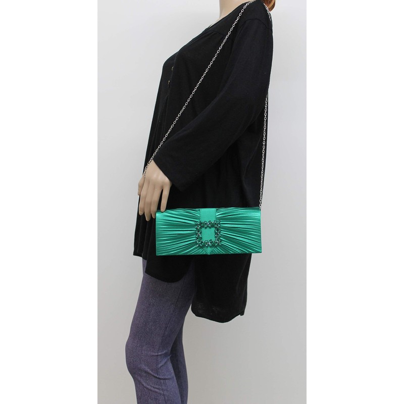 SwankySwans Women's Chloe Clutch Bag, Green