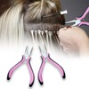 Miaija 2Pieces Hair Extension Pliers Pink Stainless Steel Nano Beads