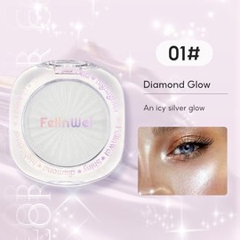 FelinWel Paleta de resaltadores, iluminador brillante, polvo de brillo natural de larga duración para cara y cuerpo, maquillaje resaltador suave para 