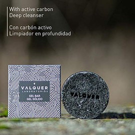 Valquer Gel Corporal Sólido Moon, Con carbón activo. Vegano, Sin Jabón, Sin Plástico, Sin Siliconas, Ecológico. Limpia en profundidad. Purificante y detoxificante - 50 gr